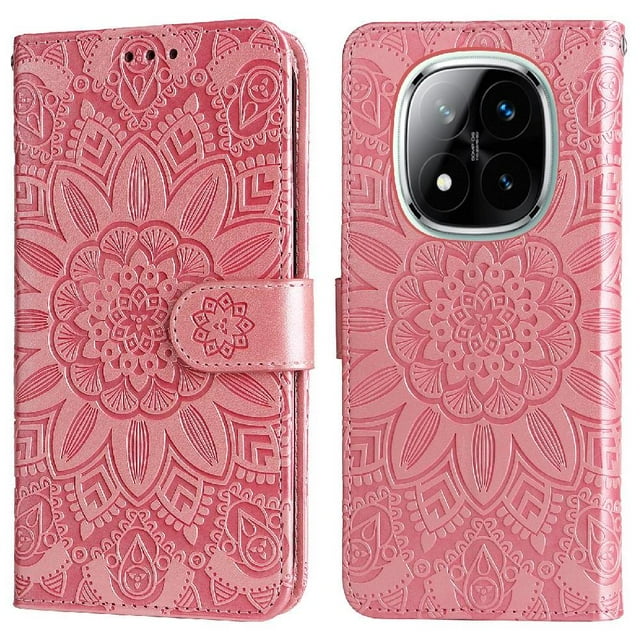 Funda tipo cartera GANGXUN para Xiaomi Poco X7 5G , diseño girasol, cuero PU, soporte, cierre magnético, tarjetero