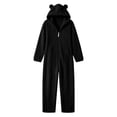 thumbnail image 6 of FAIWAD Women's Fleece Onesies Plush Hooded Jumpsuit with Pockets Soft Warm Full Zip Loungewear, 6 of 7