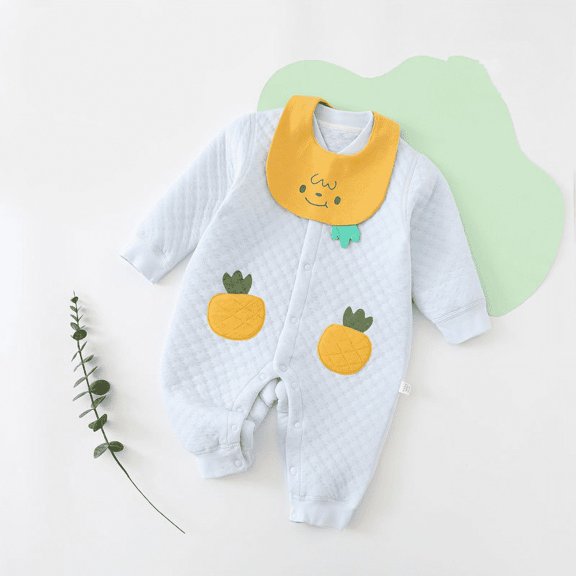 Yidarton Baby Jumpsuit Autumn And Winter Warm Winter Cotton Autumn Newborn A Ha Clothes Baby Clothes Light Blue