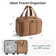 thumbnail image 3 of BAGSMART Large Toiletry Bag for Women,  Lightweight Travel  Cosmetic Makeup Bag Organizer with Handle for Accessories, Essentials, Toiletries, Brown, 3 of 7