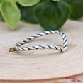 thumbnail image 5 of LD DESIGNS - Twist Rope Chevron Ring Sterling Silver Band - Oxidized Silver Stackable Midi Ring With Fine Detail Vintage Style Jewelry Gift, 5 of 5