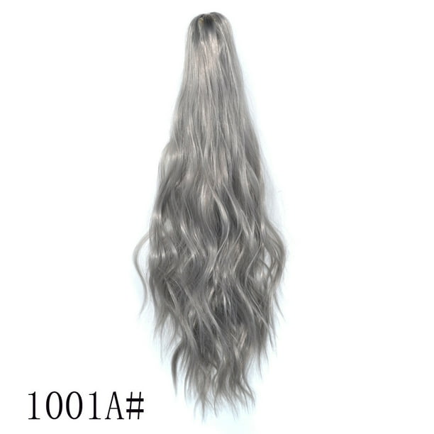 Pelucas con flequillo para mujer, peluca ondulada suelta, peluca con clip, cola de caballo, longitud media, peluca de seda de alta temperatura, cabello largo y dulce.
