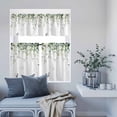thumbnail image 6 of 3 Piece Kitchen Curtains and Valances Set Eucalyptus Cafe Curtains 36 Inch Length Butterfly Sage Green Leaf Farmhouse Plant Valance & Tier Curtain for Living Room Bedroom Window 54"x18"+27"x36"*2, 6 of 6