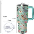 thumbnail image 3 of 40 oz Dachshund Tumbler with Handle and Straw, Dog Travel Mug Water Bottle, Stainless Steel Insulated Cup with Lid and Straw, Birthday Christmas Gifts, 3 of 6