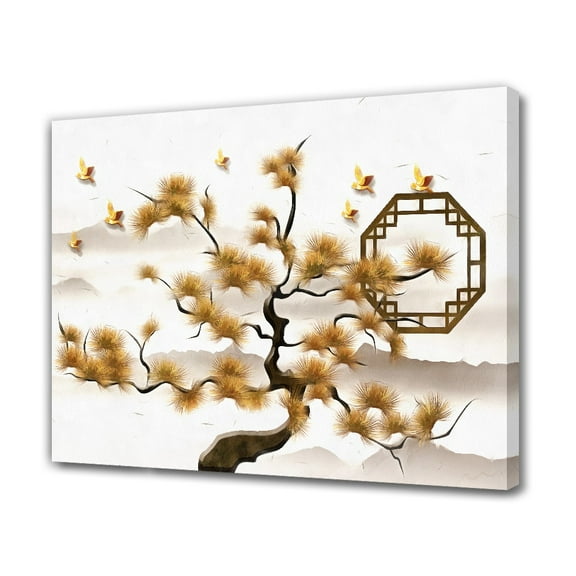 Classical Pine Tree Decorative Painting Canvas Poster Bedroom Decor Sports Landscape Office Room Decor Gift,Frame-style,08x12inch(20x30cm)