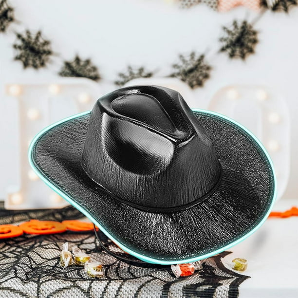 LED Cowboy Hat Light Up Cowboy Hat Costume Headwear Western Hat Cowgirl Hat For Black