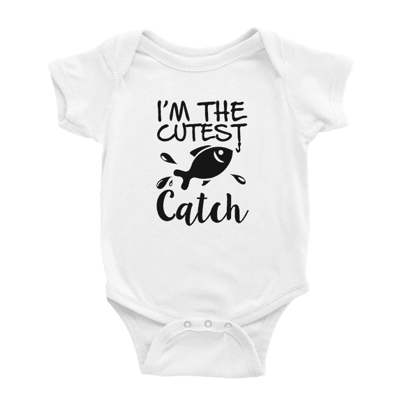 I'm The Cutest Fish Catch Funny Baby Jumpsuits Newborn ClothesBoy Girl Unisex