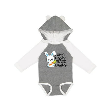 

Inktastic Easter Bunny Kisses and Easter Wishes in Blue Gift Baby Boy or Baby Girl Long Sleeve Bodysuit