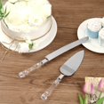thumbnail image 2 of Efavormart Stainless Steel Knife & Server Set With Clear Acrylic Handle - Box for Wedding, Birthday, Upscale Occasions, Special Events, Hotels, Restaurants, 2 of 5