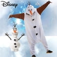 thumbnail image 2 of Disney Frozen Olaf Snowman Cosplay Costume Anime Adult Pajamas White Jumpsuit Party Dress Fleece Cute Cartoon Sleepwear Gift, 2 of 5
