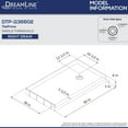 thumbnail image 5 of DreamLine DTP-1136602 TilePrime 36" D x 60" W x 3" H Single Threshold Shower Base, Right Drain, 5 of 5
