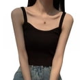 thumbnail image 1 of PENGXIANG Short Layered Knit Top  Female Autumn Slim Slimming Simple Ladies All-Match Sling, 1 of 9