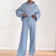 thumbnail image 2 of Traje de chándal de 2 piezas para mujer Traje de ocio de punto elástico Otoño Invierno Trajes femeninos Hugtrwg Para estrenar, 2 of 9