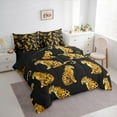 thumbnail image 3 of Manfei Jungle Leopard Child Twin Bedding Sets 7-Piece, Black Brown Bedding Comforter Set, Kawaii Cheetah Animal Reversible Sheet Sets, Microfiber Bedroom Decor, 3 of 7