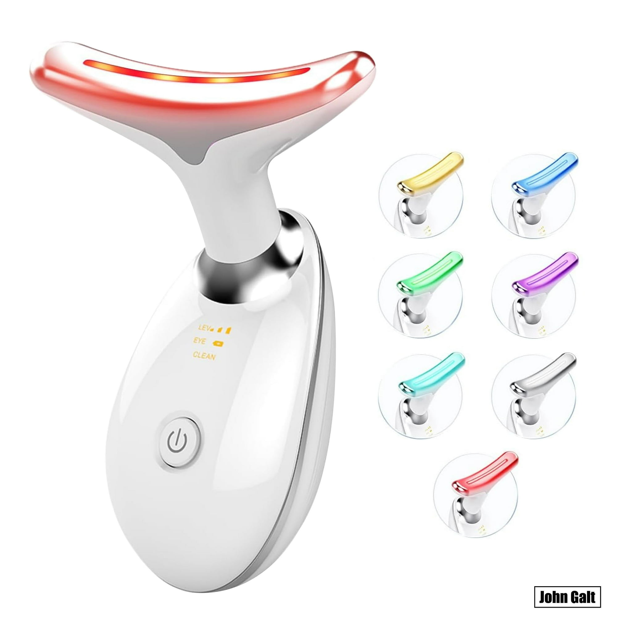 John Galt Red Light Therapy Massager for Face and Neck, 7 Color Led w/ Skin Care