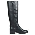 thumbnail image 2 of TOETOS Women Ladies Faux Leather Combat Casual Pull On Knee High Riding Boots MIRRAN BLACK Size 6, 2 of 2