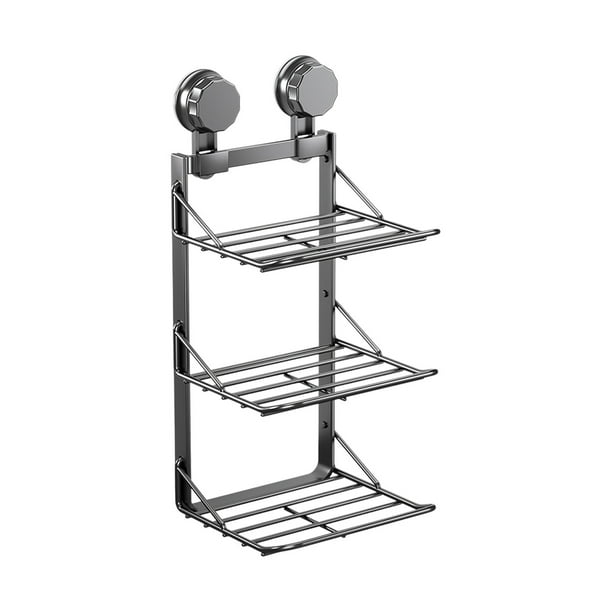 Estantes para la Copa de Succión de Cocina de Pared Estante de Preparación de Alimentos, Utensilios Vegetales No Porosos de Múltiples Capas Del Hogar, Estante de Almacenamiento Montado en la Pared
