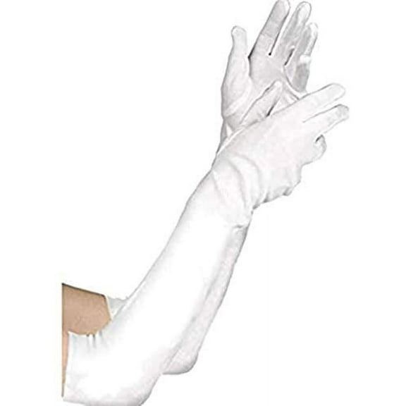 Amscan 840203 Child Long White Gloves, 1 Pair, 14.2" x 4.7"