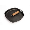 thumbnail image 3 of MasterPan Non-Stick Grill Pan Wooden, 11", Folding Handles, 3 of 7