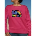 thumbnail image 2 of Be Visible Bubblegum Banner Sweatshirt Women -Smartprints Designs, Female Small, 2 of 4