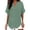 Green, variant on Womens Cotton Linen Tops Casual V Neck Blouse Loose Fit Short Sleeve Shirt Lightweight Summer Beach Vacation Clothes by Gbobgt White 3XL