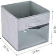 thumbnail image 4 of DIMJ Storage Bins, 3 Pcs Large Foldable Fabric Storage Bin Organizer with Clear Window for Bedroom Kids Room Wardrobe Closet Shelves, Home Storage Cubes Organizer with Handles, Ash Gray, 4 of 7
