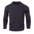 thumbnail image 5 of Hinvhai Men's Cotton V Neck Sweater Knitted Jumper Sweater Long Sleeve Pullover Top Dark Gray XL(XL), 5 of 8