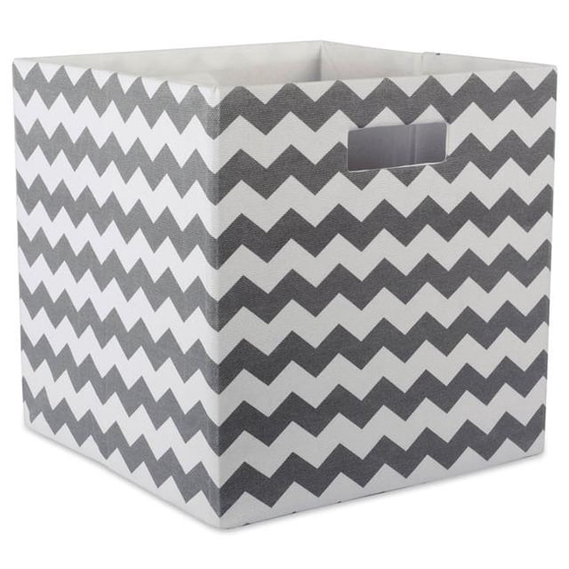 Design Imports CAMZ37945 Cube de Rangement Carré en Polyester Chevron 13 x 13 x 13 Po, Gris
