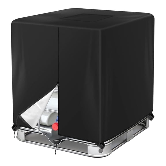 VTMGA IBC Tote Cover 275 Gallon 420D With Zipper for 1000L Outdoor dustproof Tote Cover Protective Cover Black