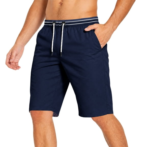 Mifsaly Mens Beach Shorts Lightweight Quick Dry Swim Trunks Casual Summer Surfing Vacation Lounge Bottoms with Pockets Dark Blue,M
