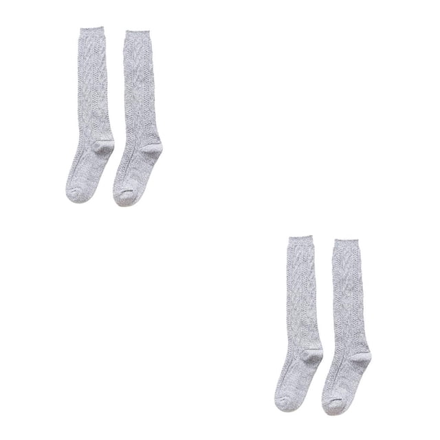 Medias por encima de la rodilla Minnieouse Calcetines transpirables para botas 2piezas gris claro