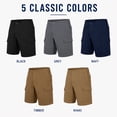 thumbnail image 2 of Men’s 3-Pack Super Stretch Cargo Shorts with Button Closure and Zipper Pockets (Sizes: 30-42), 2 of 7
