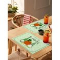 thumbnail image 4 of Placemats Set of 4, Happy St. Patrick''s Day Green Irish Gnome Plush Elf Scandinavian Table Place Mats,Heat Insulation Table Mats Set Washable Dining Placemats for Wedding Holiday Party Kitchen, 4 of 6
