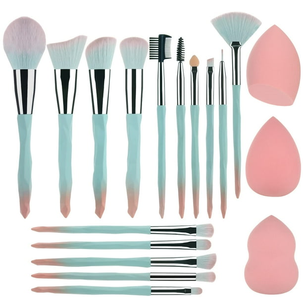 Set de brochas y esponjas de maquillaje 111 Pink Blue Gradient