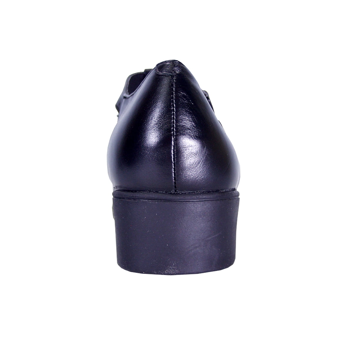 24 HOUR COMFORT Tracy Wide Width Durable Cushioned T-Strap Leather Shoes BLACK 8