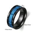 thumbnail image 4 of Matching Ring Couple Rings Black Plated 1CT Blue CZ Wedding Ring Sets Titanium Male Ring, 4 of 7