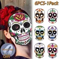 thumbnail image 2 of Máscaras faciales de papel coloridas para fiesta tianjinghao 6 piezas Calavera Día de los muertos, 2 of 4