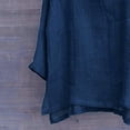 thumbnail image 5 of WTOBBY Women's Cotton Linen V-Neck Long Sleeve Shirt, Solid Color Casual Loose Fit Top, Relaxed Fashion Tee for Breathable Comfort, Unisex Style,Navy 2XL, 5 of 7