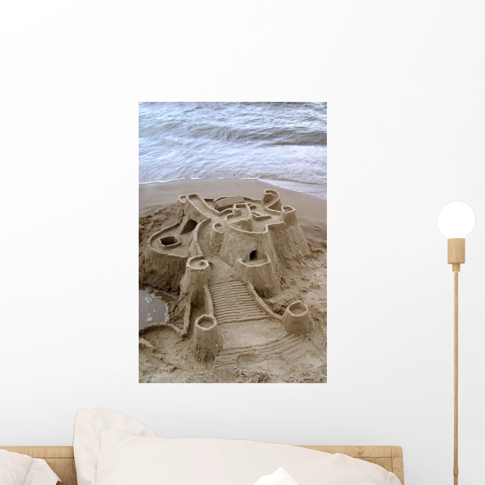 Sand Castle Wall Mural by Wallmonkeys Peel and Stick Graphic (18 in H x