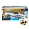 Diecast Car & Mechanic Set Package - Fast & Furious Brian's Nissan Skyline GT-R, Candy Silver - Jada Toys 97158 - 1/24 Scale Diecast Model Toy Car w/Mechanic Set