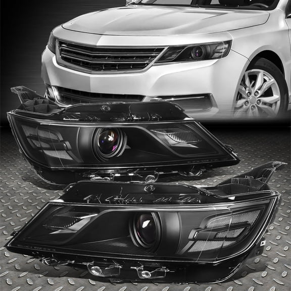 NUVISION for 14-20 Chevy Impala OE Style Black Housing Clear Corner Projector Headlights