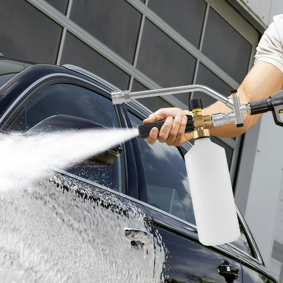 Ikoopy Stainless Steel Foam Cannon Dual Connector Good Sealing Double Tip Attachment High Efficiency Dual Head Foam Sprayer for Car