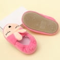 thumbnail image 4 of Chaussons d'Hiver en Coton pour la Maison Style Cartoon Rabbit Antidérapants Chaussures pour Bébé en Coton Garçons Filles Pantoufle - Rouge Rose 13/14, 4 of 6