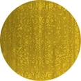 thumbnail image 1 of Ahgly Company Machine Washable Indoor Round Oriental Yellow Industrial Area Rugs, 4' Round, 1 of 4