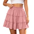 thumbnail image 2 of Mini Skirts for Women Boho Ruffled Tiered Pleated Skirts High Waist Flowy Comfy Tennis Golf Skorts, XL, 2 of 4
