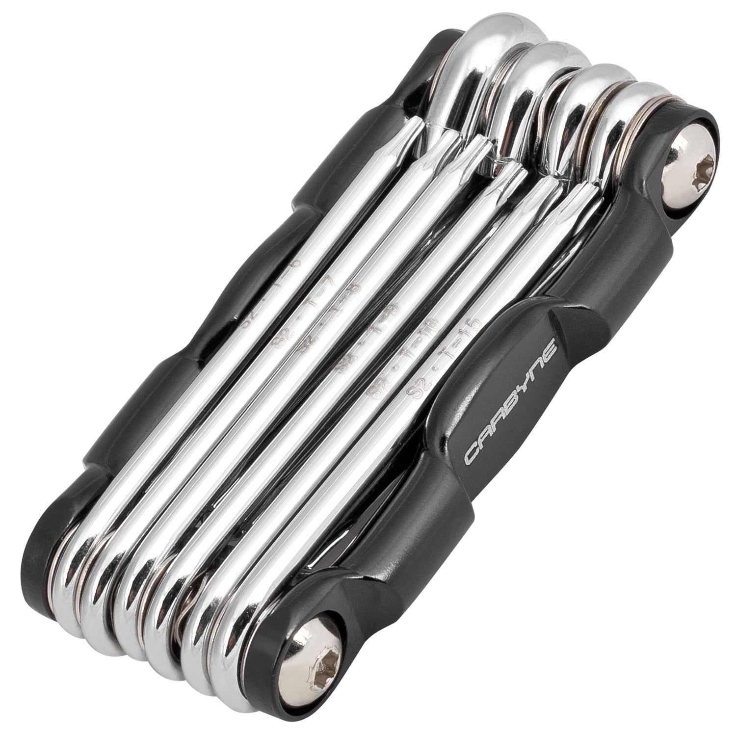 CARBYNE 10 Piece Folding Tamper Star Wrench Set, T-6 to T-30 Star/Torx Sizes, S2 Steel, Drilled Chamfered Security Tips, Durable Chrome Finish, Corrosion Resistant Aluminum Body