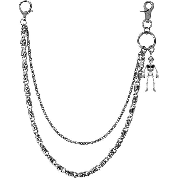 Skeleton Wallet Chain for Men & Women Biker Jean Pocket Skull Pant Trouser Chain,Unisex - Men's/Women Gifts