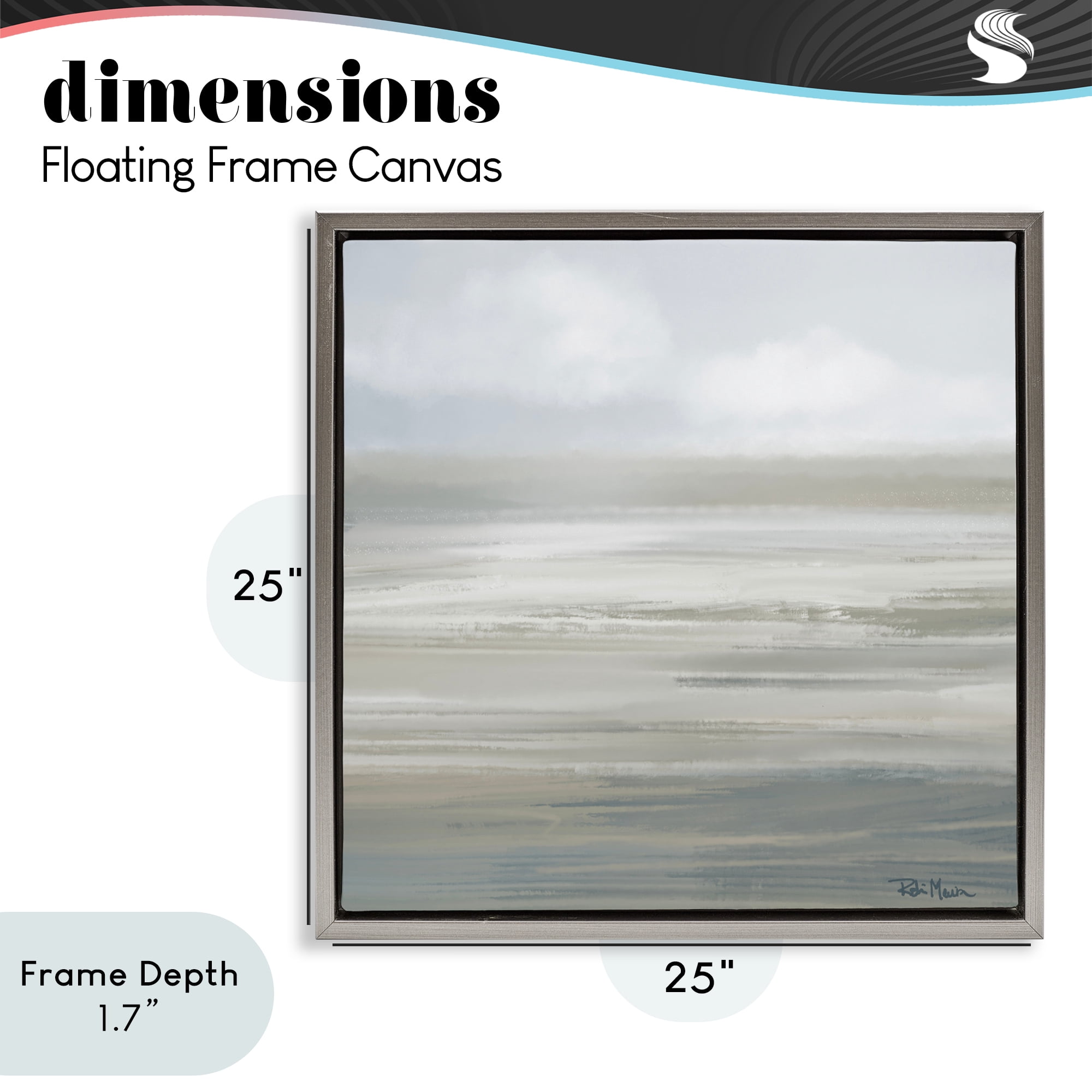 Stupell Industries Mid Afternoon Landscape Gray Framed Floater Canvas Wall Art, design by Robin Maria