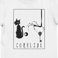 thumbnail image 5 of Coraline Black Cat & Other Mother With Key Youth Girl's White Crew Neck Short Sleeve T-shirt - Small, 5 of 5
