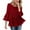 Deep Red, variant on Laqbezok Chic Tiered Ruffle Sequin Top, Women's Round Neck Sparkly Loose Blouse, Elegant Evening Party Fashion Outfit